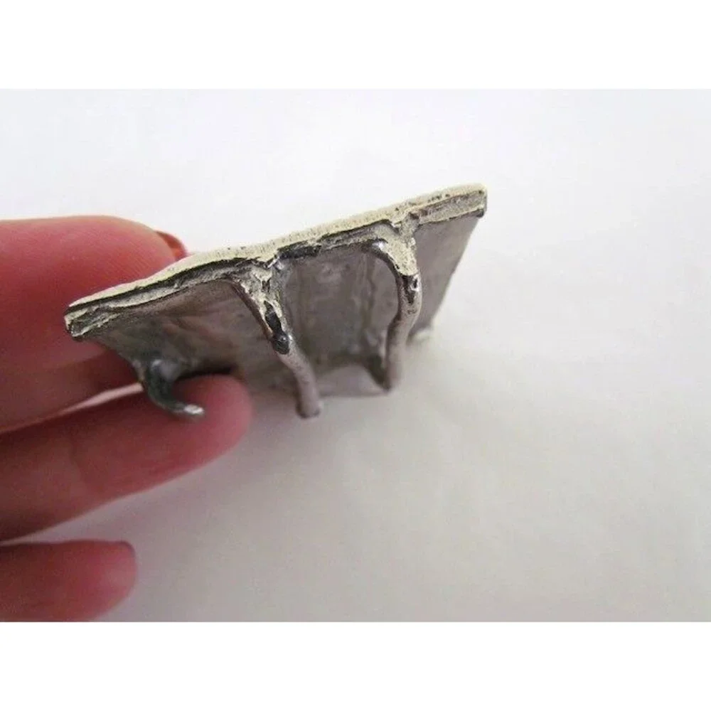 Antique Vintage Belt Buckle Animal Floral Vine German Silver Hand Made Unusual